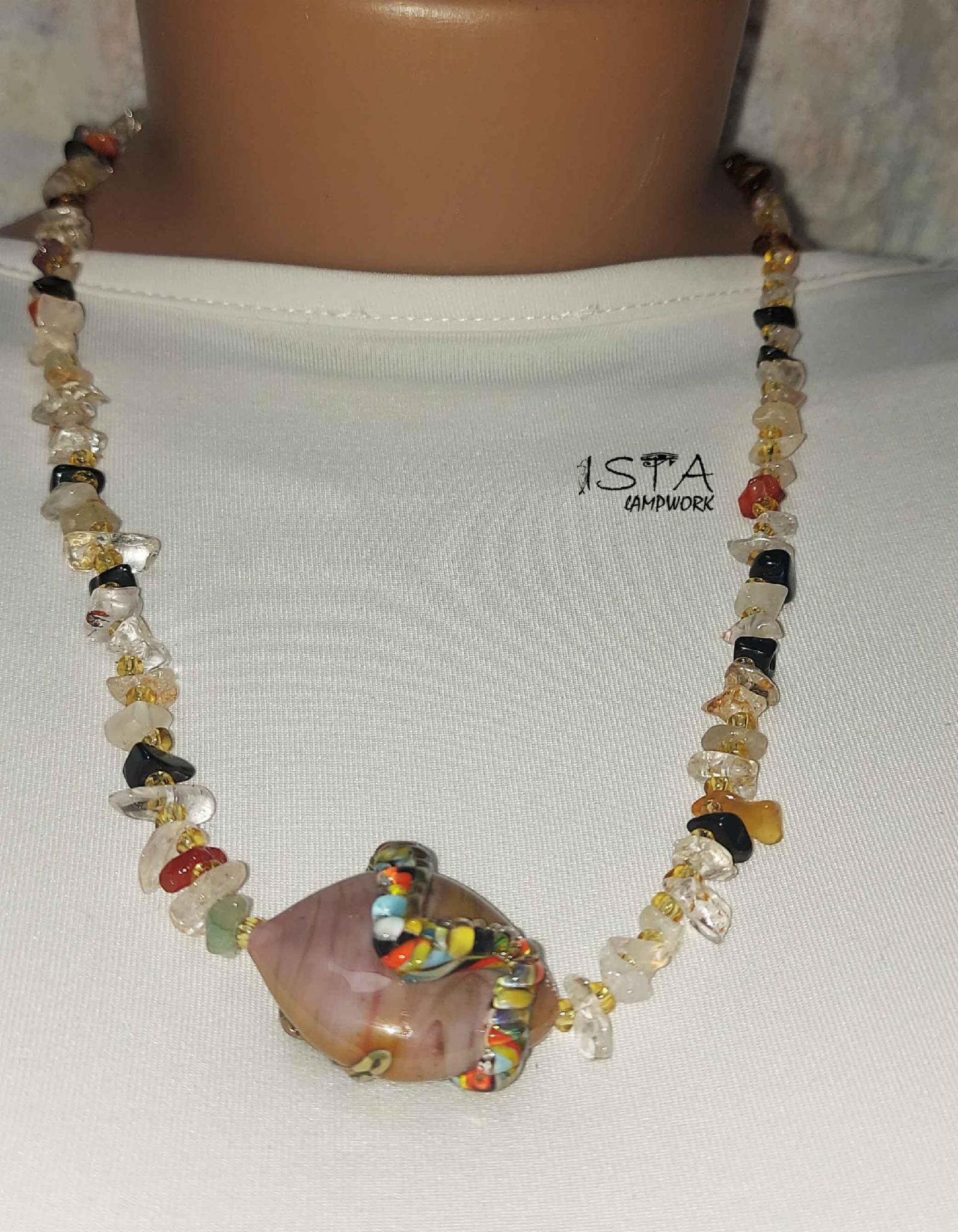 Бусы из горного хрусталя ISTA Lampwork №222 50 см